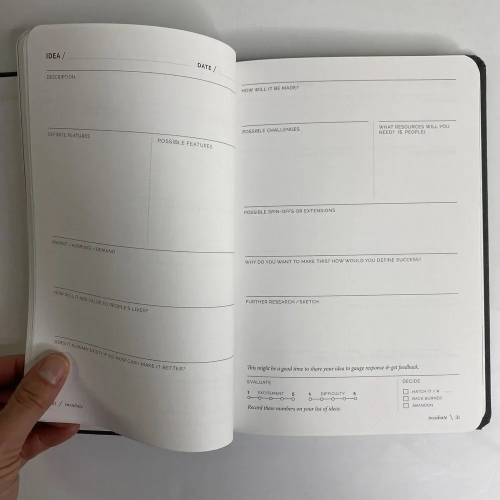 Hatch‎ HC Notebook for Makers Entrepreneurs Idea Journal Project Planner Gray